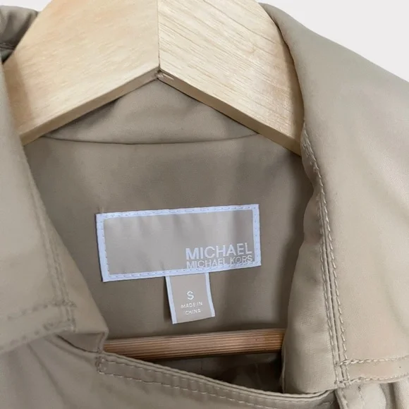 Michael Kors Belted Front Zip Trench Coat Jacket Small - Picture 5 of 12